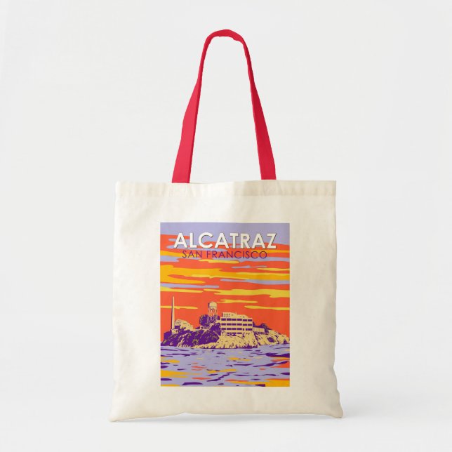 Alcatraz Island San Francisco Vintage Tragetasche (Vorne)