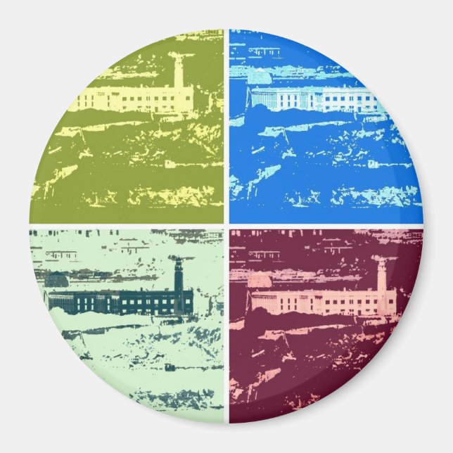 Alcatraz Pop Art Magnet (Vorne)