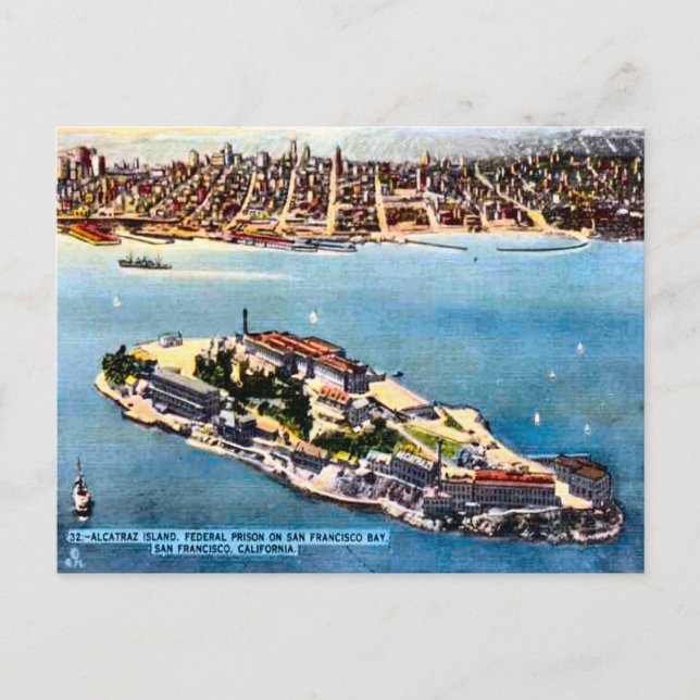 Alcatraz Prison Island, San Francisco Postkarte (Vorderseite)