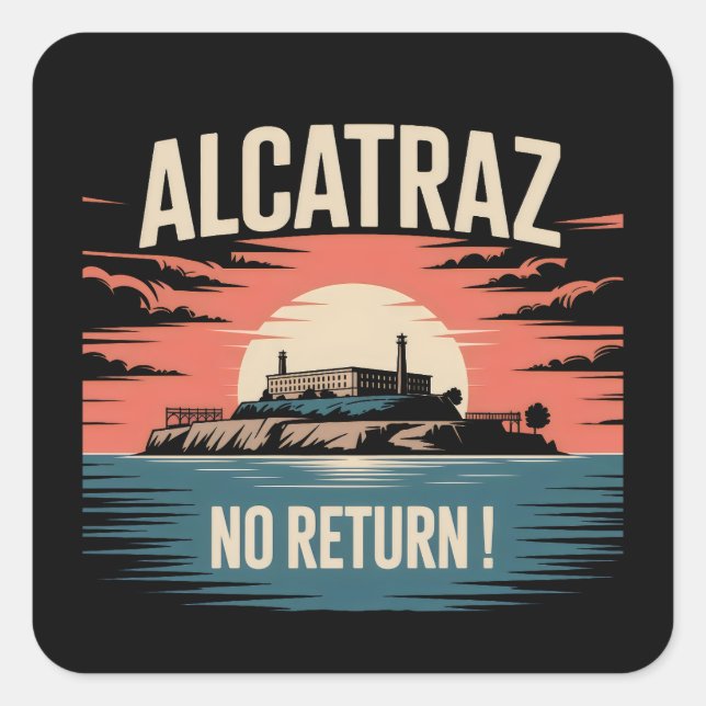 Alcatraz. Quadratischer Aufkleber (Vorderseite)