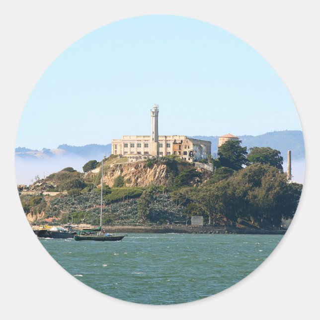 Alcatraz Runder Aufkleber (Vorderseite)