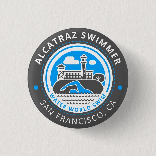 Alcatraz Schwimmerknopf Button (Vorderseite)
