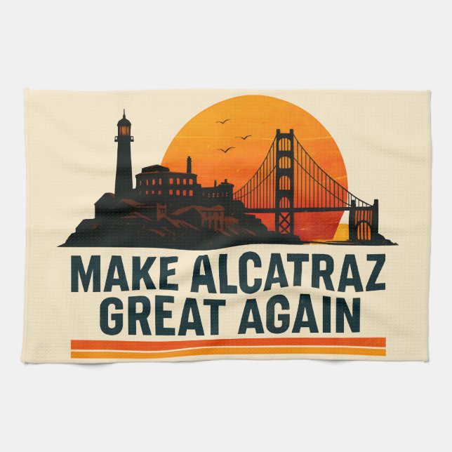 Alcatraz wieder großartig machen geschirrtuch (Horizontal)