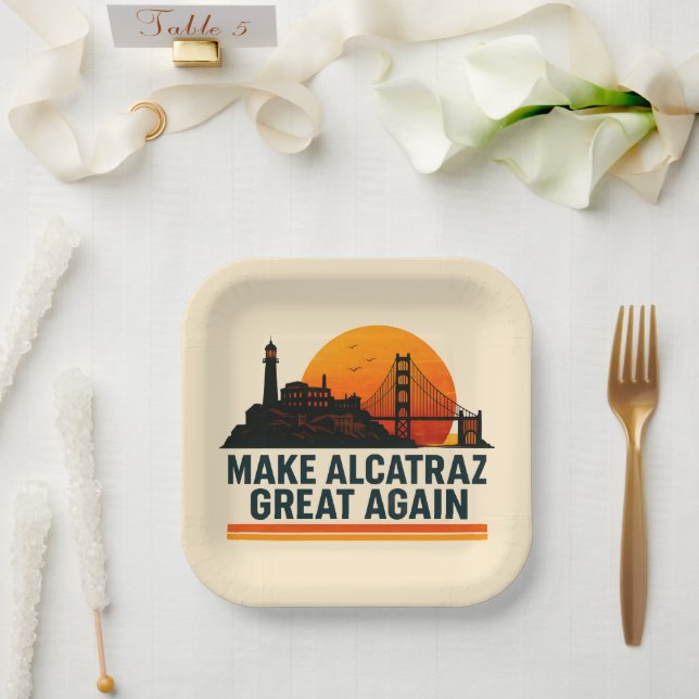 Alcatraz wieder großartig machen pappteller (Hochzeit)