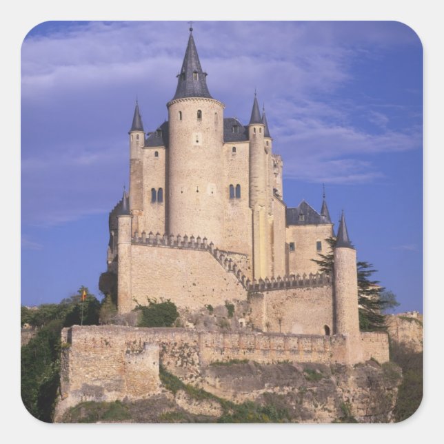 Alcazar, Segovia, Kastilien Leon, Spanien, Unesco Quadratischer Aufkleber (Vorderseite)