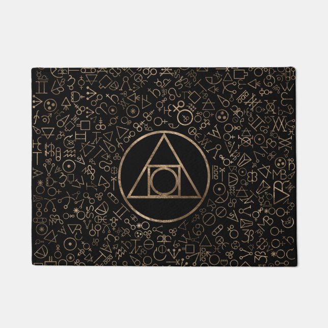 Alchemical Muster 1 des Steinsymbols des Fußmatte (Vorderseite)