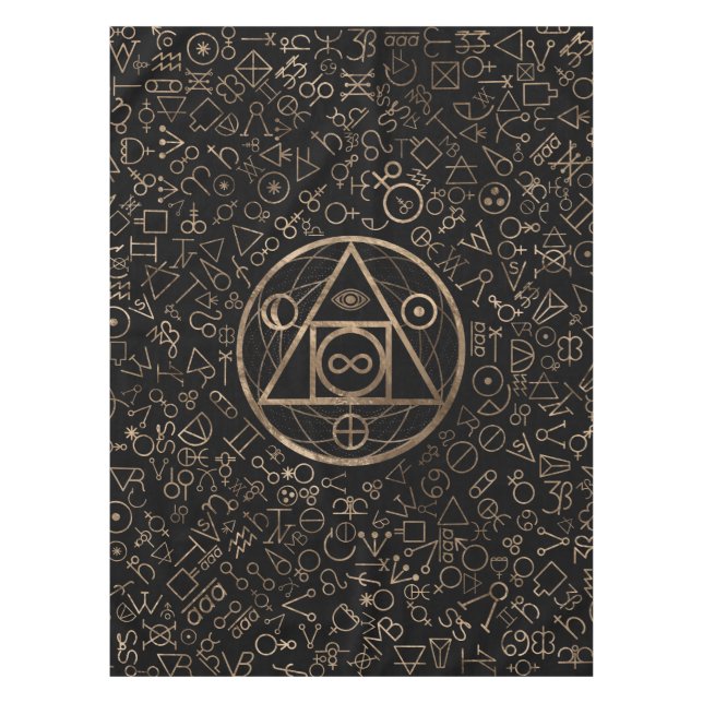 Alchemical Muster 2 des Steinsymbols des Tischdecke (Vorderseite)