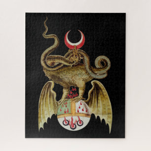 Alchemie-Drache Vintage-Illustration