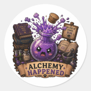 Alchemie ist passiert Süße Flaschenphantasie Stick Runder Aufkleber