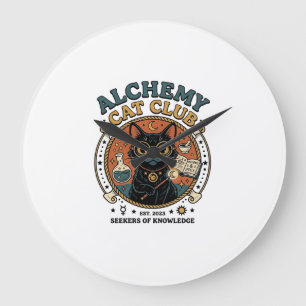 Alchemie-Katze Katzenliebhaber-Geschenk - Alchemie Große Wanduhr