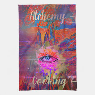 Alchemie-Kochauge, Berg, Rosen am Himmel Geschirrtuch