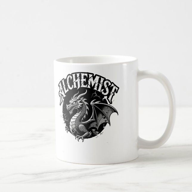 Alchemist geflügelte Schlange Kaffeetasse (Rechts)