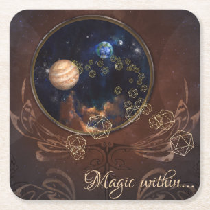 Alchemist kosmisches antikes mittelalterliches Buc Rechteckiger Pappuntersetzer