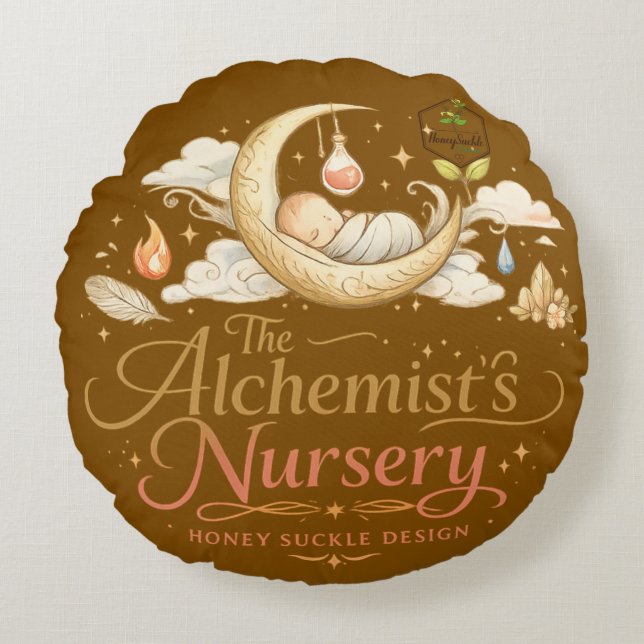 Alchemist's Nursery Rundes Kissen (Vorderseite)