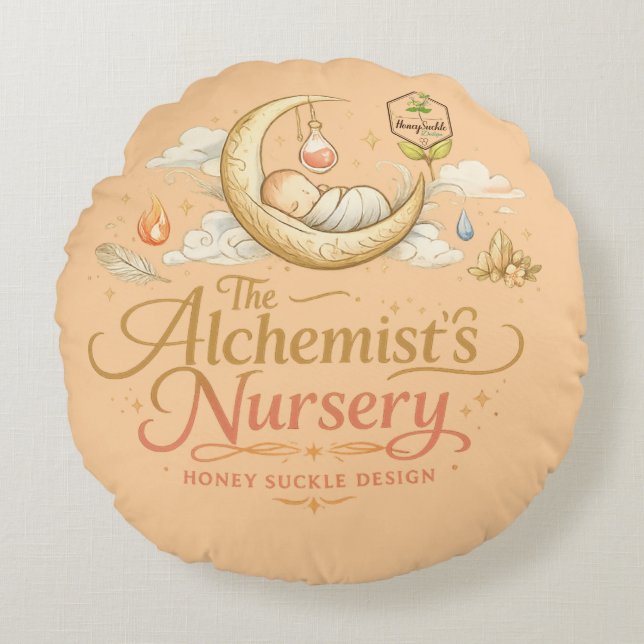 Alchemist's Nursery Rundes Kissen (Vorderseite)