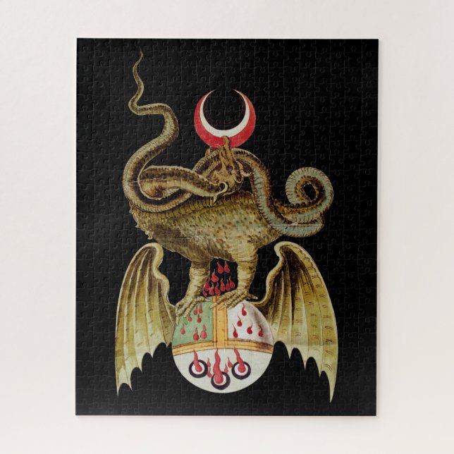 Alchemy Dragon Vintag Illustration (Vertikal)