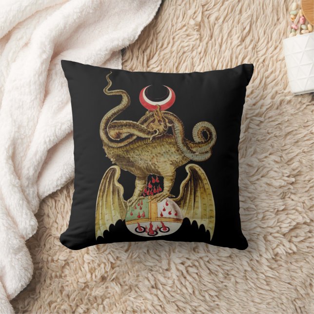 Alchemy Dragon Vintag Illustration Kissen (Decke)