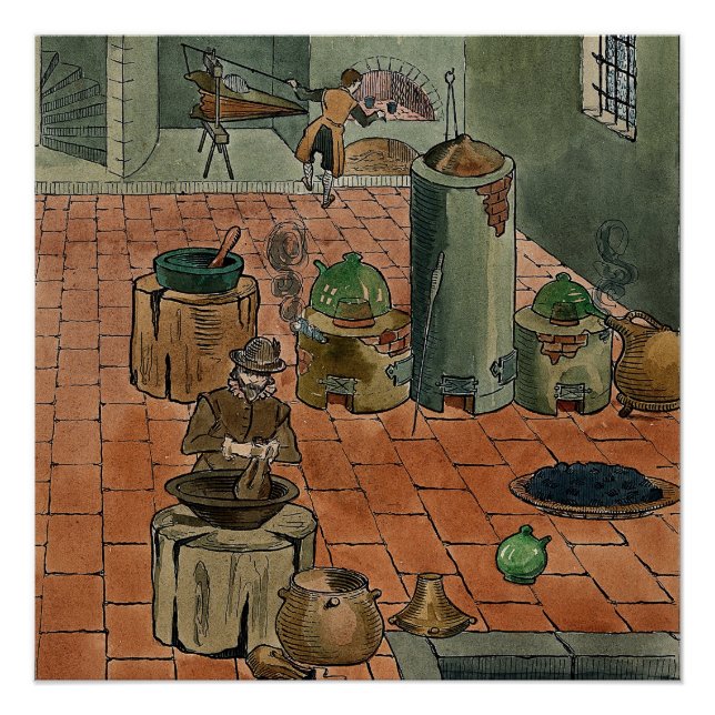 Alchemy Laboratory im Mittelalter Poster (Vorderseite)