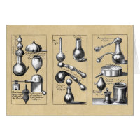 Alchemy Labrador Beakers and Tools Note Card