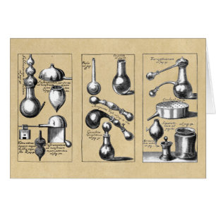 Alchemy Labrador Beakers and Tools Note Card