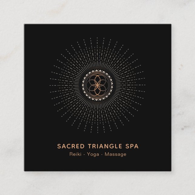 *~* Alchemy Shaman Sacred Geometry Mandala Quadratische Visitenkarte (Vorderseite)