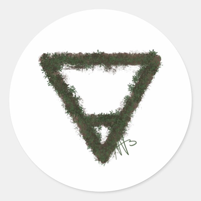Alchemy-Symbol für Rocky Earth-Element Runder Aufkleber (Vorderseite)
