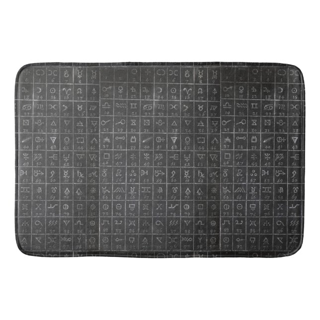 Alchimie-Symbol-schwarze Tafel-Tafel Badematte (Vorderseite)