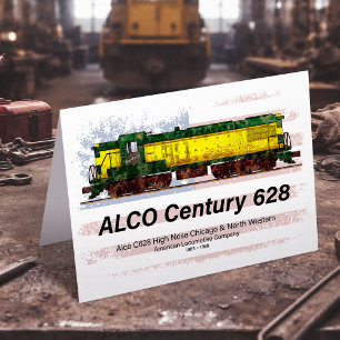 Alco C-628 Diesel Locomotive und amerikanische Fla Dankeskarte