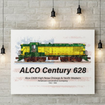 Alco C-628 Diesel Locomotive und amerikanische Fla