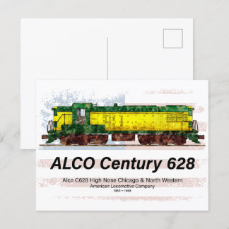 Alco C-628 Diesel Locomotive und amerikanische Fla Postkarte