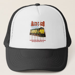 Alco C-628 Diesel Locomotive und amerikanische Fla Truckerkappe