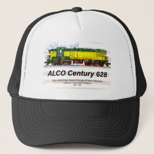 Alco C-628 Diesel Locomotive und amerikanische Fla Truckerkappe