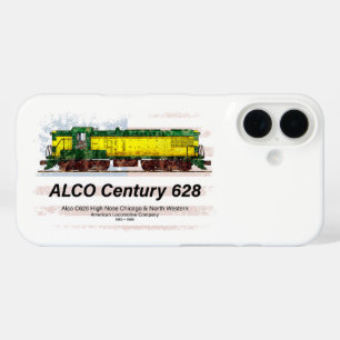 Alco C-628 Diesellokomotive und amerikanische Flag iPhone 16 Hülle