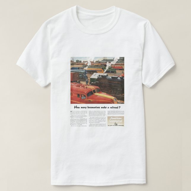 Alco Lokomotiven stellen eine Eisenbahn her T-Shirt (Design vorne)