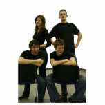 Alcock Helder Freistehende Fotoskulptur<br><div class="desc">Die ursprüngliche Alcock Improv Gruppen-Pose für einen Schuss,  Zeit heraus von ihrem beschäftigten Zeitplan nehmend,  die Welt zu retten. Oder einig-solch.</div>