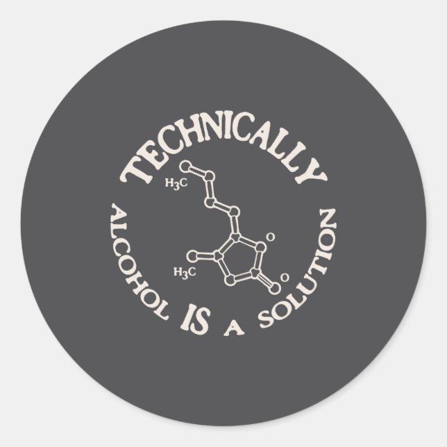 Alcohol A Solution  Runder Aufkleber (Vorderseite)