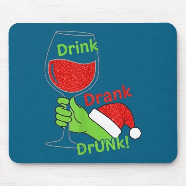 Alcohol &amp; Tails Drink Drank Drunk! Funny Chris Mousepad (Vorne)