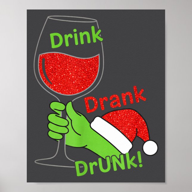 Alcohol &amp; Tails Drink Drank Drunk! Funny Chris Poster (Vorne)
