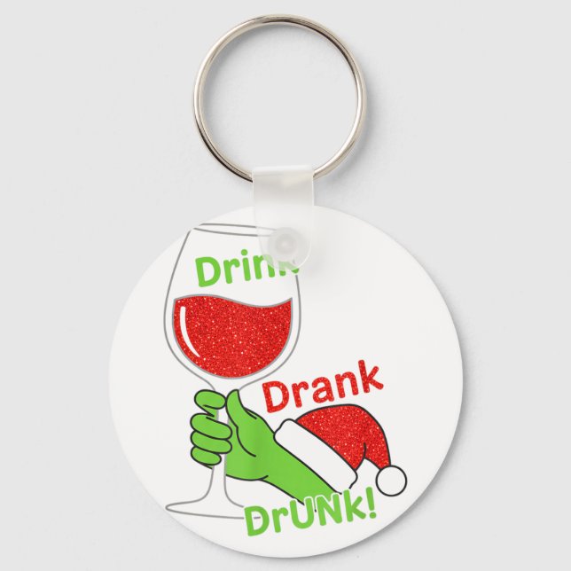 Alcohol &amp; Tails Drink Drank Drunk! Funny Chris Schlüsselanhänger (Vorderseite)