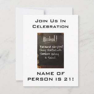 ALCOHOL HUMOUR-21e ANNIVERSAIRE INVITATION À LA FÊ