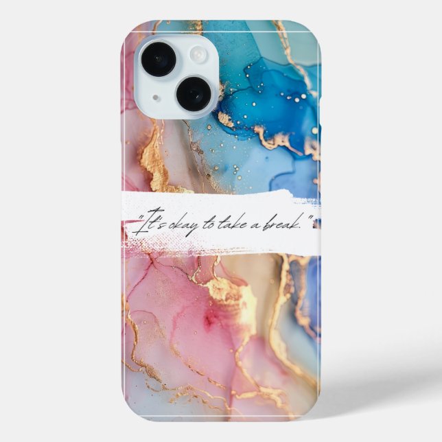 Alcohol Ink Aquarelltelefon Case-Mate iPhone Hülle (Rückseite)