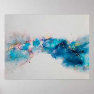 Alcohol Ink Art. Abstrakte Malerei. Alkoholtink ba Poster