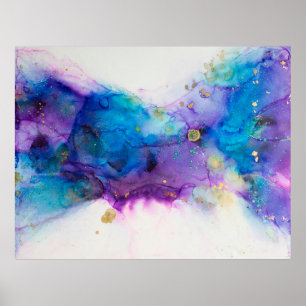 Alcohol Ink Art. Abstrakte Malerei. Alkoholtink ba Poster