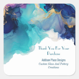 Alcohol Ink Blue Lavendel Image Danke Aufkleber