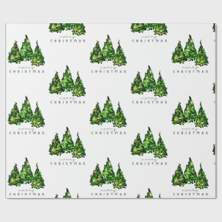Alcohol Ink Design Christmas Tree Gift Wrap Geschenkpapier