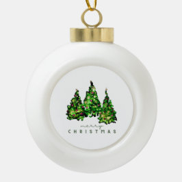 Alcohol Ink Design Christmas Tree Holiday Card Keramik Kugel-Ornament