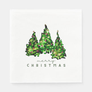 Alcohol Ink Design Christmas Tree Holiday Napkins Serviette