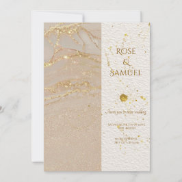Alcohol Ink Glitter Chic Wedding Invitation