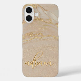 Alcohol Ink Glitter Monogrammed Case- Mate iPhone 16 Plus Hülle