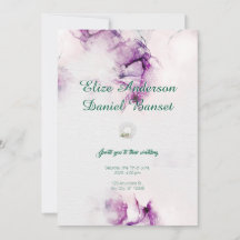 Alcohol Ink Lila Elegante Hochzeit Einladung